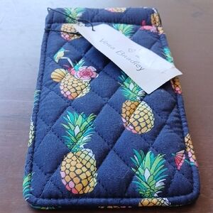 Vera Bradley Navy Quilted Pineapple Phone Sleeve